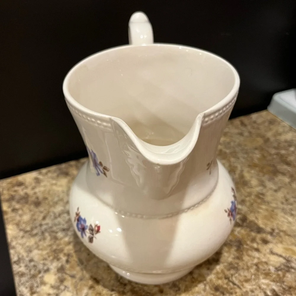 Vintage Lord Nelson Pottery Pitcher Floral Made in England 7”